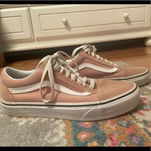 Vans Pink and White Women's Sneakers